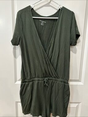 A Pea in the Pod Olive Green Wrap Romper Dress